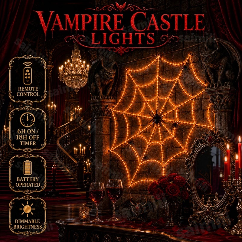 Halloween Led String Lights Orange - Guirnalda de luces LED con forma