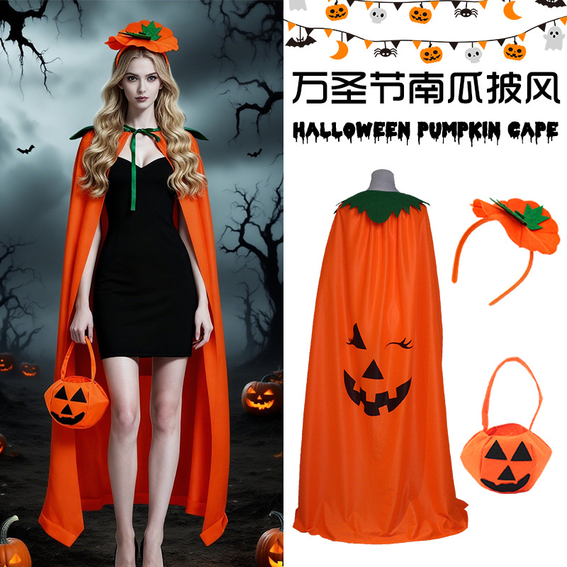 Pumpkin Lantern Halloween - Conjunto de capa de disfraz de