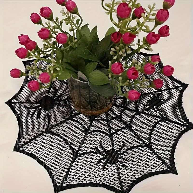 Spider Web Halloween Decoration - VIKAMA Manta de Mesa Aislante con