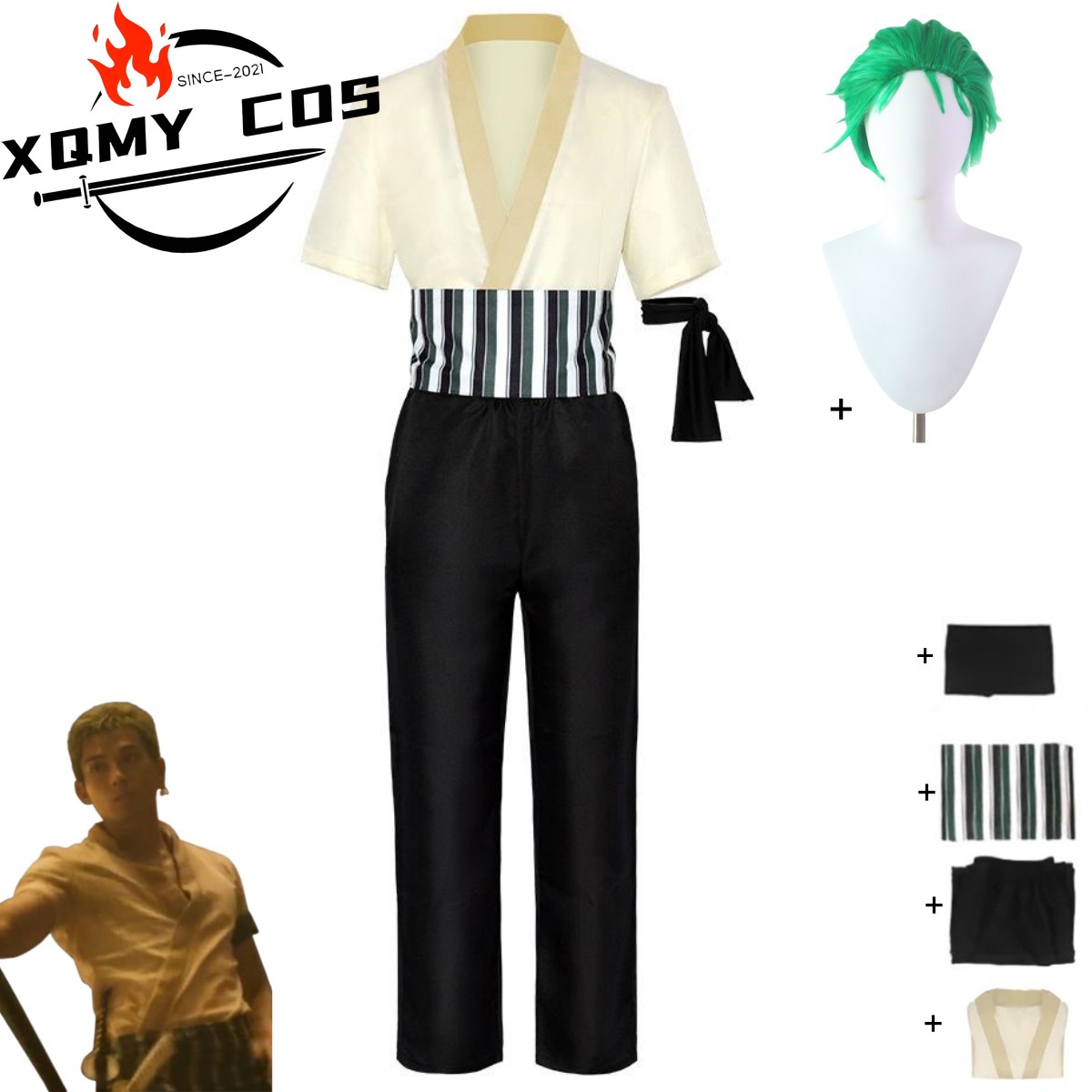 Halloween Costume Kids - XqNew-Disfraz de Roronoa Zoro de película