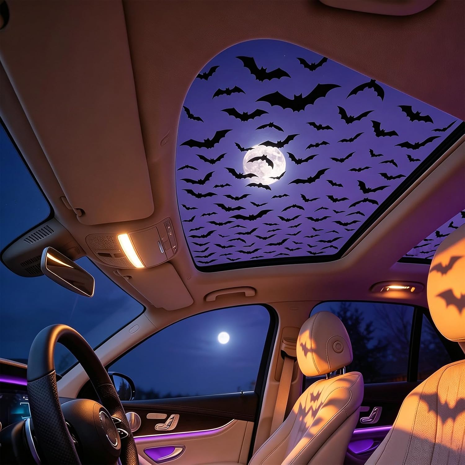 Pegatinas para el techo solar  - Spider Web Halloween Decoration reseña y precio