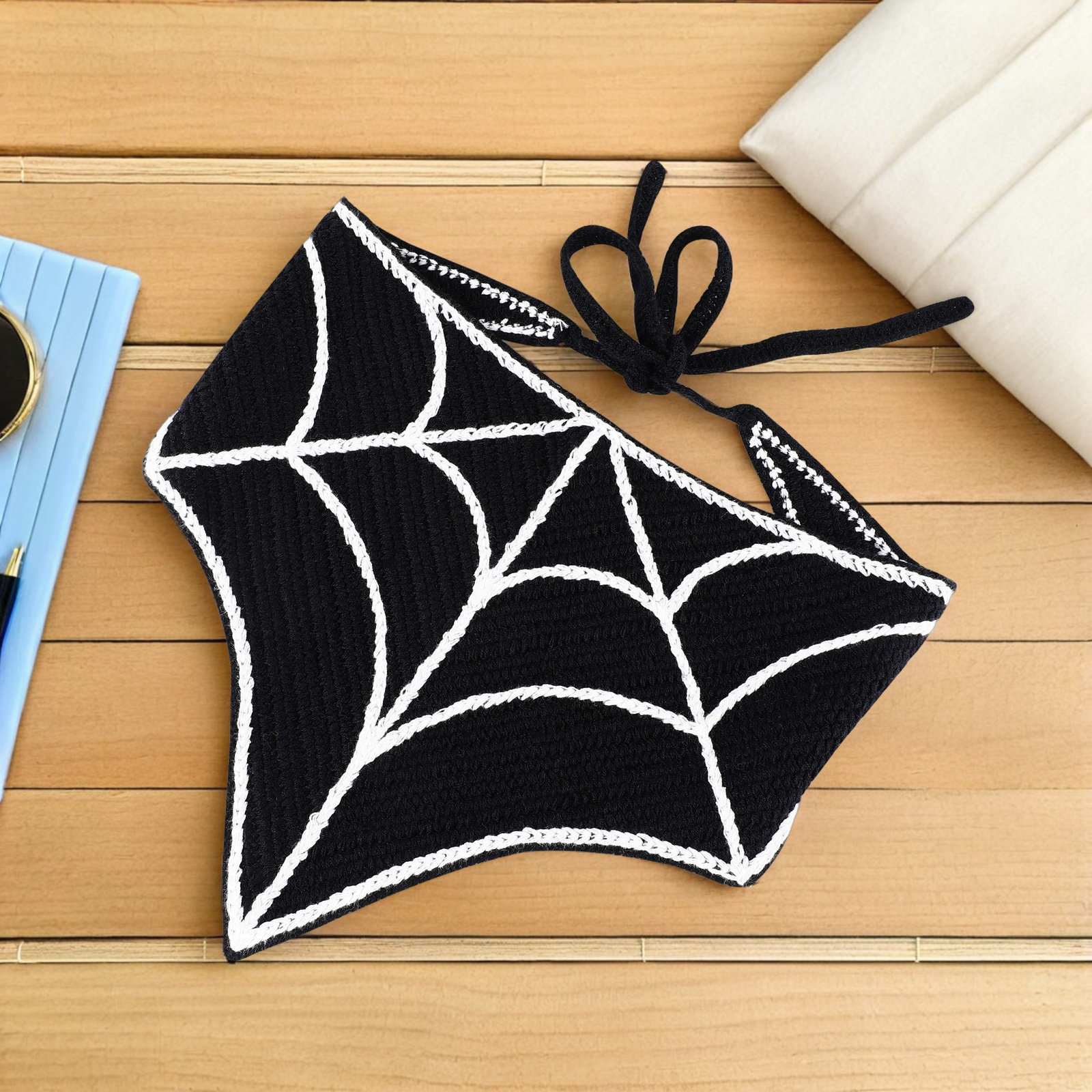 Pañuelo triangular con diseño  - Spider Web Halloween Decoration reseña y precio