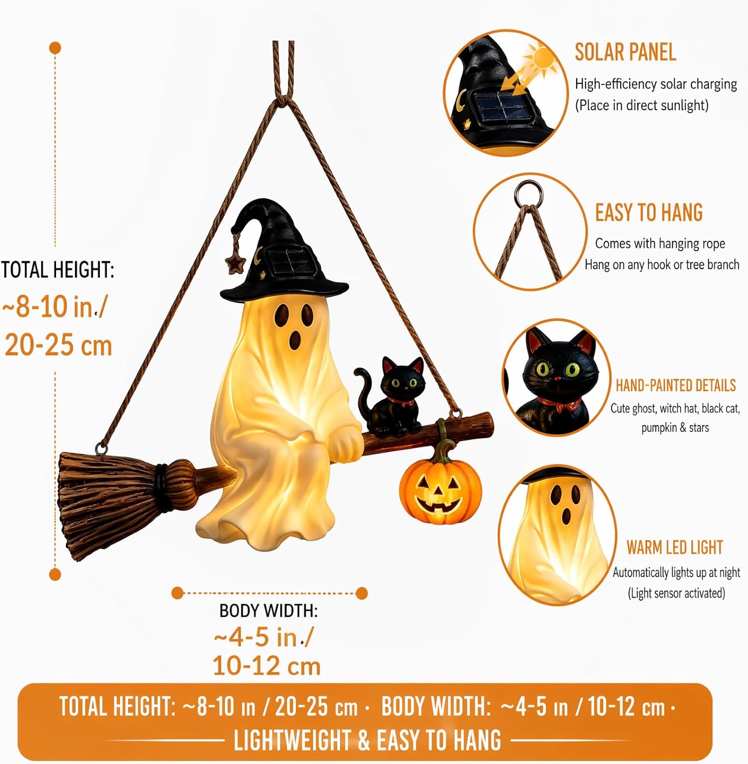 Lámpara de araña solar con for - Pumpkin Lantern Halloween reseña y precio