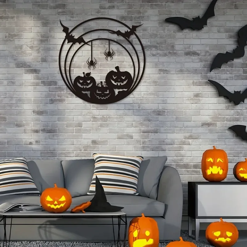 Decoración de pared metálica p - Spider Web Halloween Decoration reseña y precio