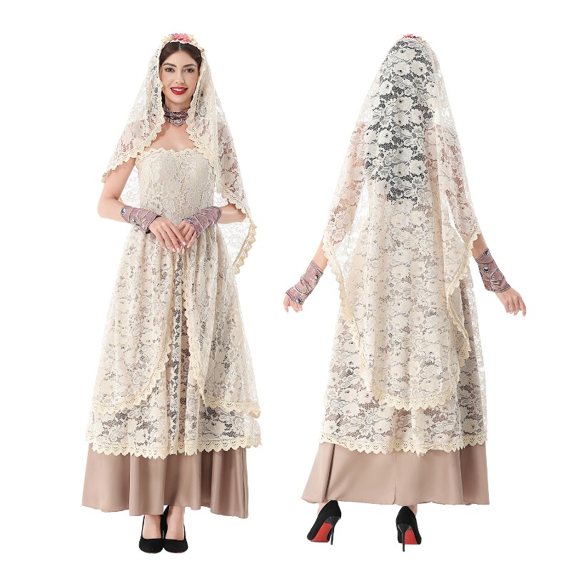 Vestido largo de encaje vintag - Halloween Costume Adult reseña y precio