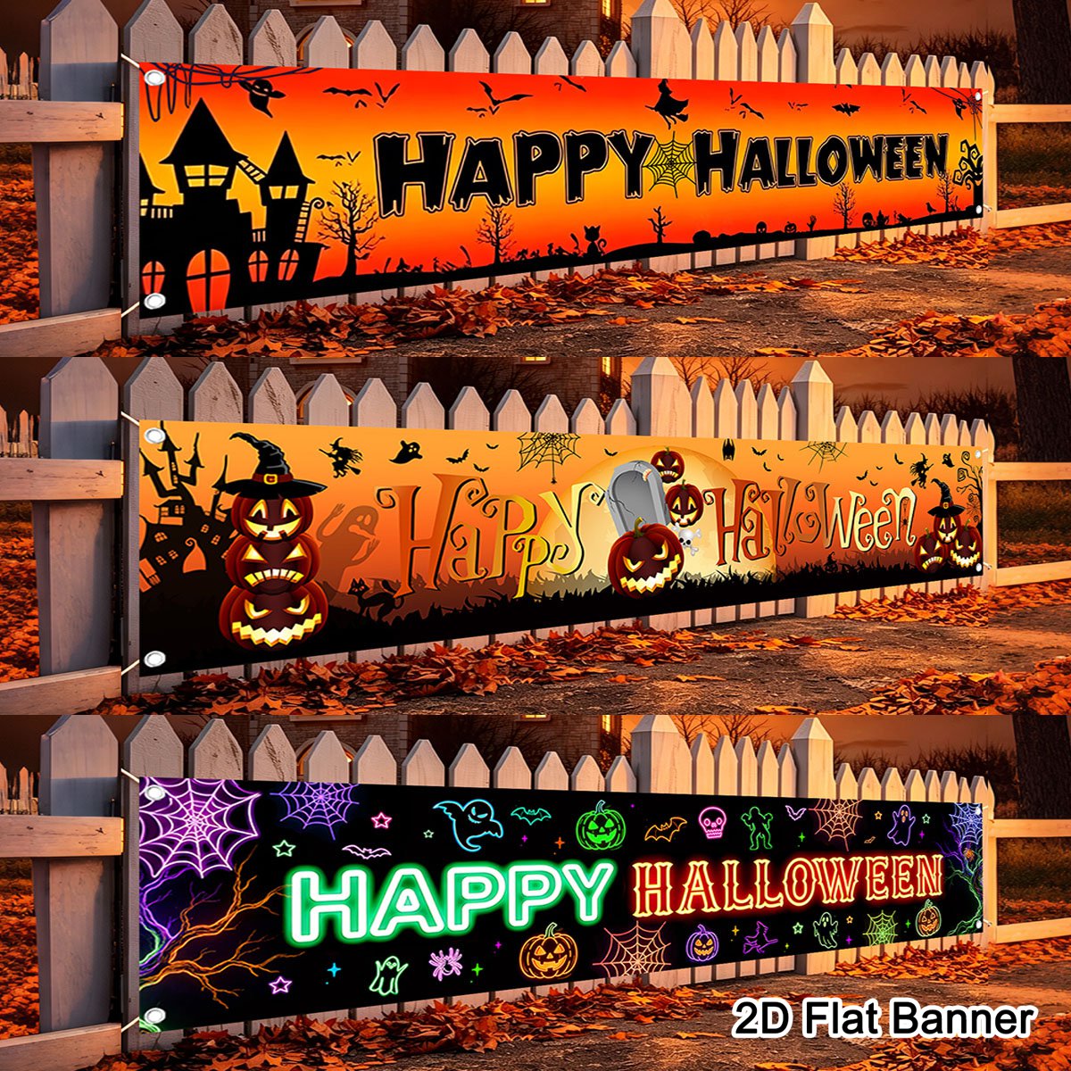 1 unidad de pancarta de poliés - Pumpkin Lantern Halloween reseña y precio