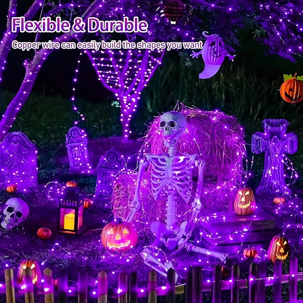 Guirnalda de luces solares par - Halloween Led String Lights Orange reseña y precio