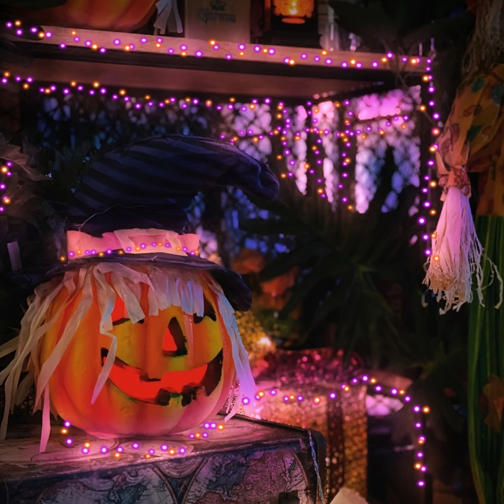 Guirnalda de luces solares par - Halloween Led String Lights Orange reseña y precio