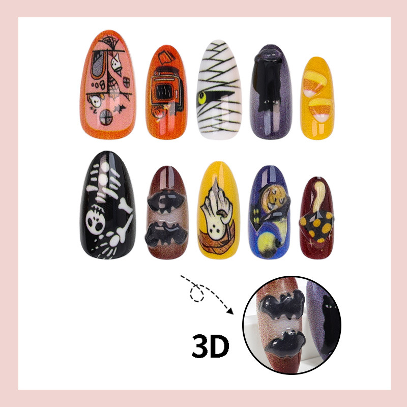 30 Uñas Postizas de Halloween, - Halloween Skeleton Decoration reseña y precio
