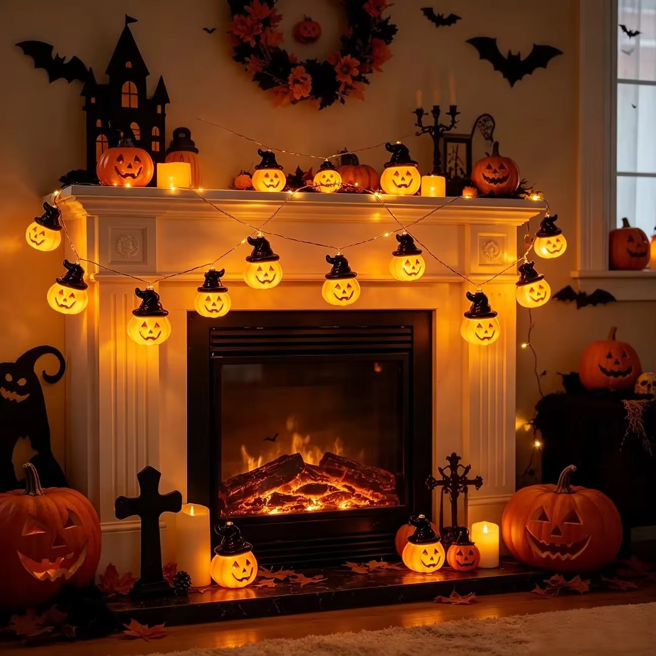 Guirnalda de luces con forma d - Halloween Led String Lights Orange reseña y precio