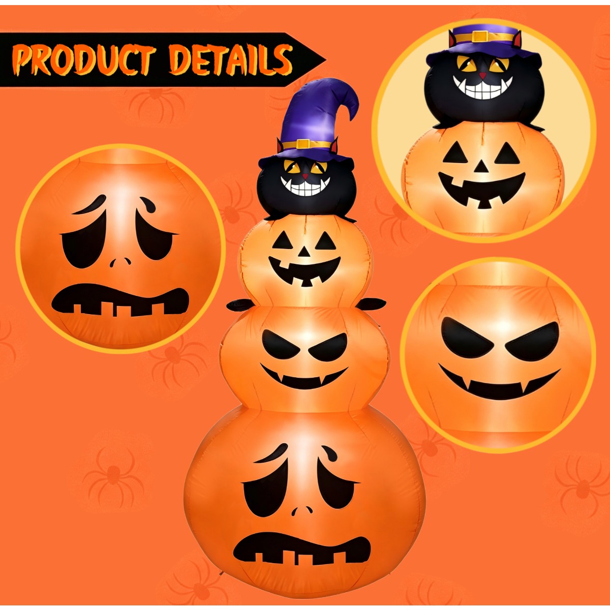 Decoraciones Navideñas para Ex - Halloween Pumpkin Decor Led reseña y precio