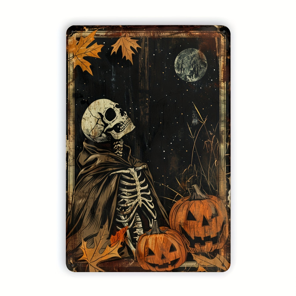 Letrero metálico con motivos d - Halloween Skeleton Decoration reseña y precio