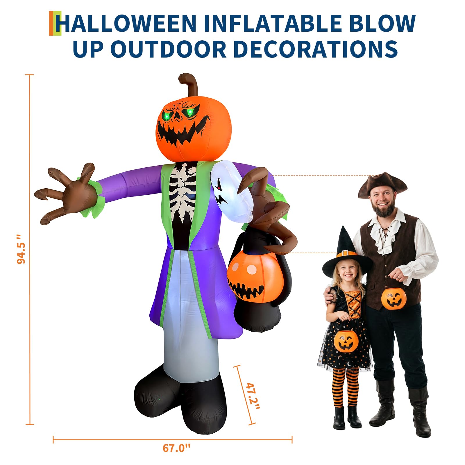 Calabaza inflable de Halloween - Halloween Pumpkin Decor Led reseña y precio